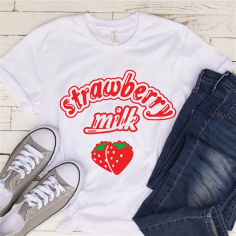 Pink Strawberry Milk Shirt Strawberry Milk Tee Kawaii Strawberry Pink Milk Shirt Cute Milk