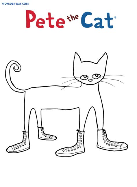 Pete Cat Shoes Shoe Template Coloring Sneaker Clipart Printable Pages