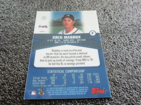 2000 Topps Gold Label Class 2 Mlb Card Greg Maddux Braveshof 2 Ebay