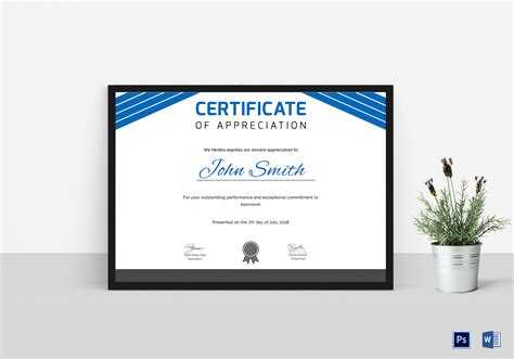 Certificate of Athletic Award Design Template in PSD, Word