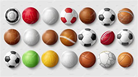 Premium Ai Image Realistic Sports Balls Vector Big Set Isolated