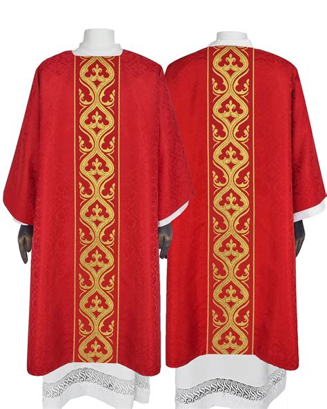 Gothic Dalmatic With Deacon Stole Decorated Of Woven Liturgical Pattern Etsy