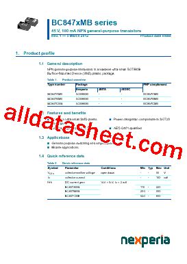 BC857BQB Q Datasheet PDF Nexperia B V All Rights Reserved