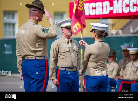 Us Marine Corps Capt Mylen Morales Relieves Capt Alan Buck Of His