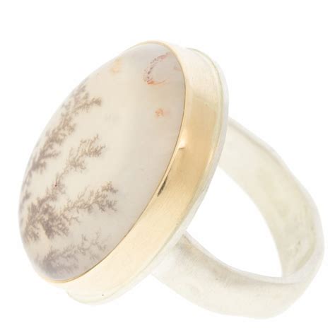 Oval Dendritic Agate Ring By Jamie Joseph Newtwist