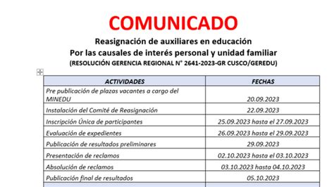 Reasignaci N De Auxiliares En Educaci N Por Las Causales De Inter S