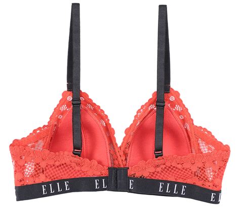 ELLE Lingerie I Padded bra ยกทรงไรโครงเตาสามเหลยมผาลกไม สแดงเชอร I LB ELLE