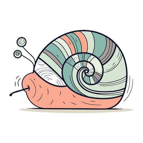 Ilustração vetorial de caracol de desenho animado isolada em fundo