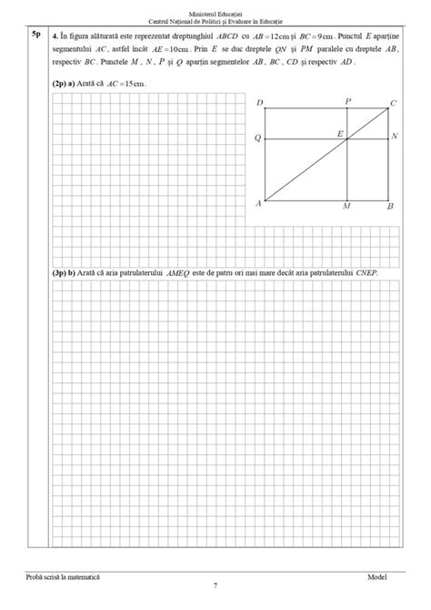 Model De Subiect La Matematic Pentru Evaluarea Na Ional Clasa A