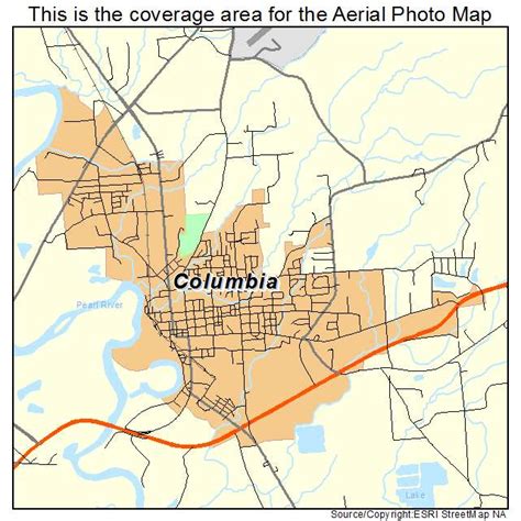 Aerial Photography Map of Columbia, MS Mississippi