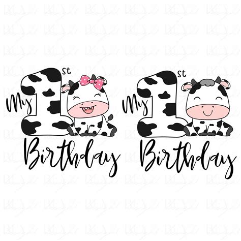 Holy Cow I Am One Png St Birthday Png Cow Print Png Girl First