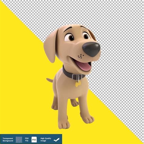 Premium Psd Playful Labrador Retriever Pixar Style Dog Breed Illustration