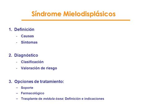 S Ndromes Mielodispl Sicos Como Lo Diagnosticamos Y Tratamos Ppt