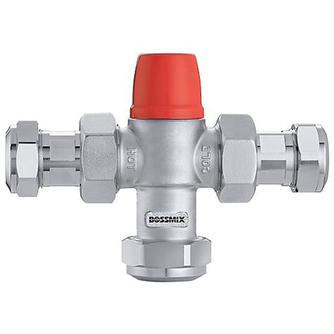 15mm Bossmix Thermostatic Mixing Valve With Strainers And Non Return Valves City Plumbing Supplies