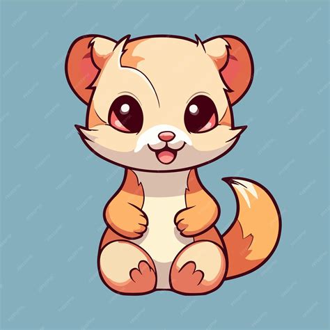 Premium Vector | Cute vector ferret cartoon character