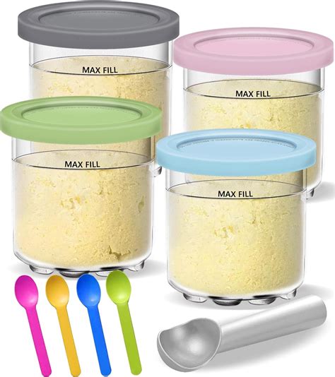 Ice Cream Pint Containers For Ninja Creami Pints And Lids 4 Pack Extra