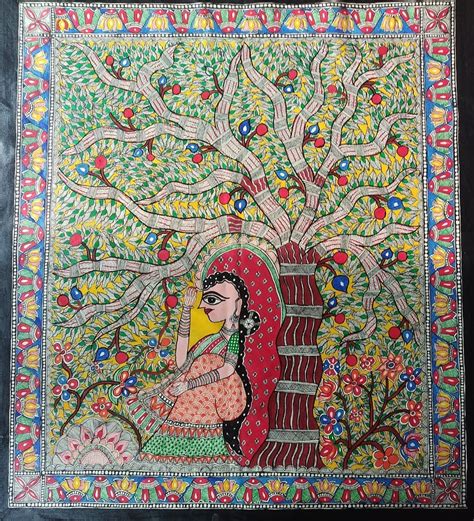 Sita Mata Madhubani Painting 3ft X 3ft International Indian Folk