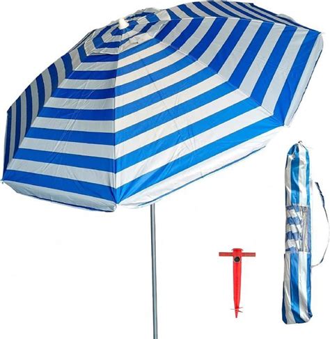 Parasol De Plage 200 Cm Aluminium UPF 50 Bloque 99 Des Rayons UV 8