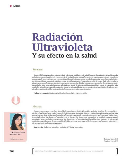 PDF Radiación Ultravioleta Dialnet el continuo deterioro de la