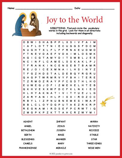 Religious Christmas Word Search