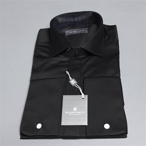 Camisa Negra para Mancuernillas - POINT