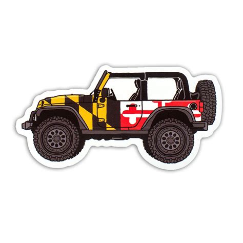 Jeep Maryland Flag Sticker Jedco