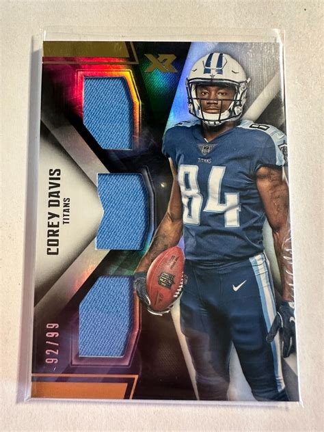 K79 864 2017 Panini XR Rookie Triple Threats Jersey 23 Corey Davis