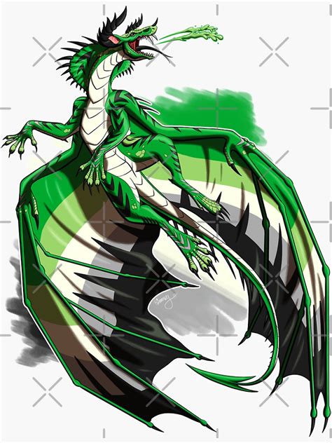 Aro Pride Dragon Sticker For Sale By Kdh Arts Redbubble