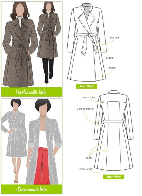 Stella Coat Sewing Pattern Casual Patterns Style Arc