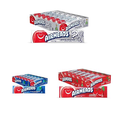 Airheads Candy Individually Wrapped Full Size Bars White Mystery With