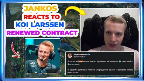 Jankos Reacts To LARSSEN New Contract With KOI 4 YEARS YouTube