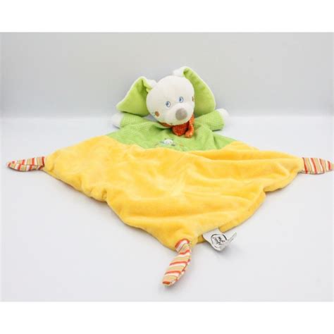 Doudou Plat Lapin Jaune Vert Pois Ours Brod Mots D Enfants