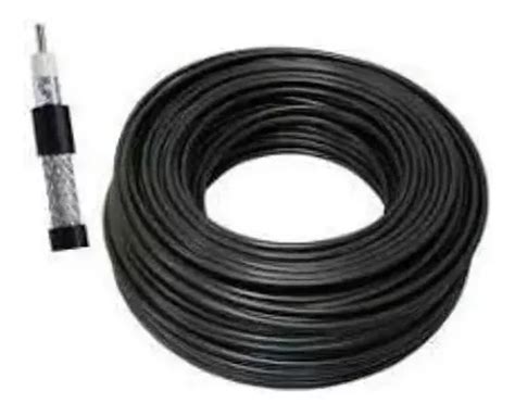 Cable Coaxial Negro Rg6 De 100 Metros 90 De Malla Rizada MercadoLibre