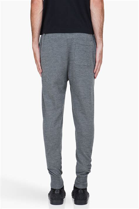 Lyst Markus Lupfer Grey Knitted Wool Jogger Pants In Gray For Men