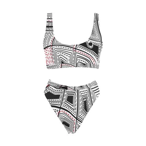 Swimsuit Pongo Design Sport Top High Waisted Bikini Swimsuit Model S Id D