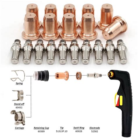 Pcs Plasma Cutter Torch Ipt Pt Pt Electrode Tips Mm