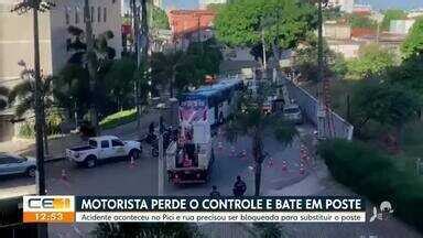 Cetv Edi O Fortaleza Motorista Perde O Controle E Bate Em Poste