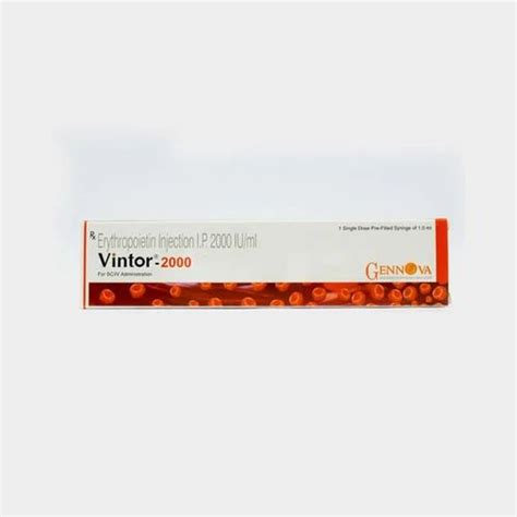 Vintor Erythropoietin Injection Single Dose Pre Filled Syringe Of