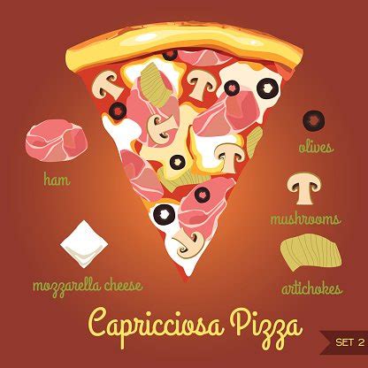 Capricciosa Pizza With Ingredients Stock Vector | Royalty-Free | FreeImages