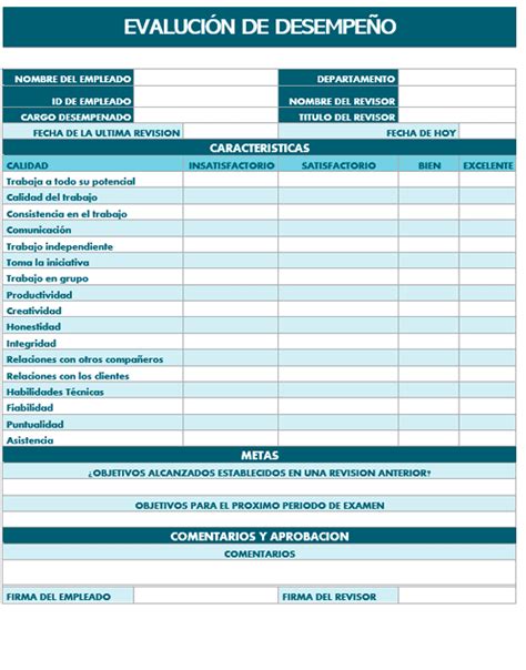 Evaluación De Desempeño Laboral Formato Word Y Pdf