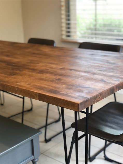 Butcher Block Table Refinish Before After And A How To