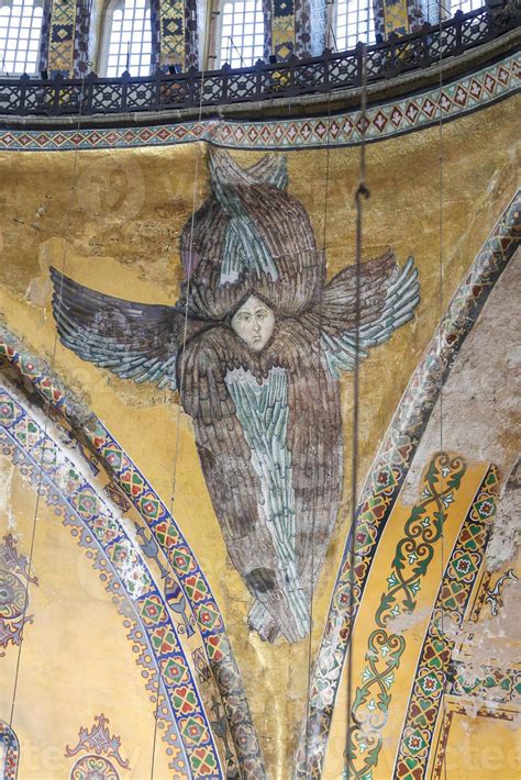 Seraphim Angel Mosaic In Hagia Sophia Museum Istanbul Stock