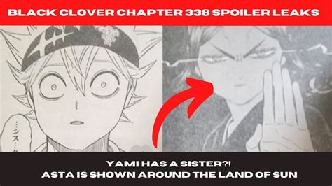 Black Clover Chapter Spoiler Leaks Yami Has A Sister Asta Is