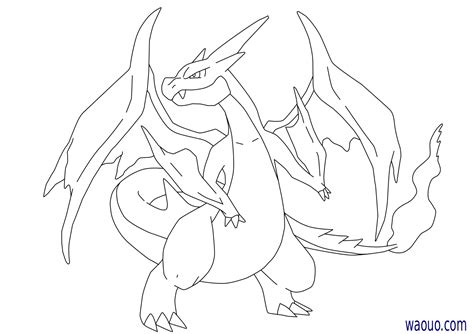 Coloriage Méga Dracaufeu Y Pokemon à imprimer