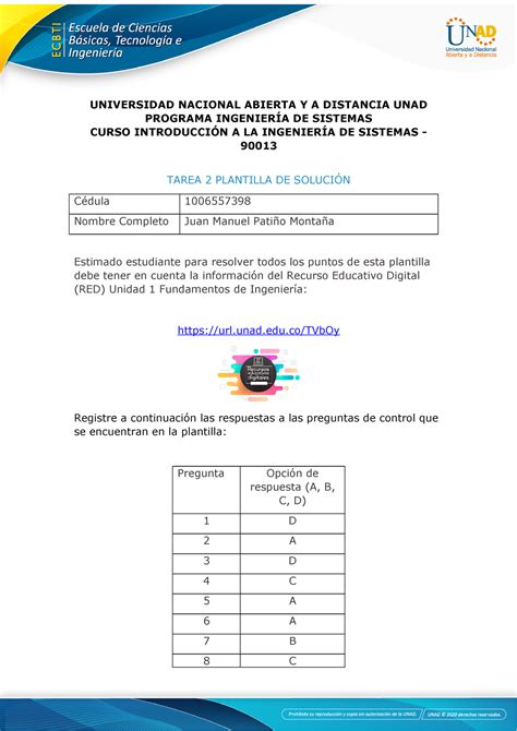 Tarea 2 Plantilla de solución Juan Patiño UNIVERSIDAD NACIONAL