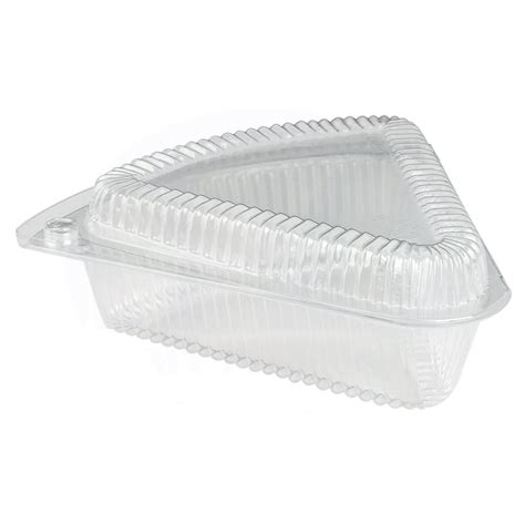 Hinged Plastic Pie Cheesecake Cake Slice Container Pack Of 20