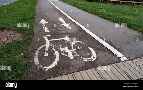 Bike Symbol Depicting Cycle Lanes Stock Photo Alamy