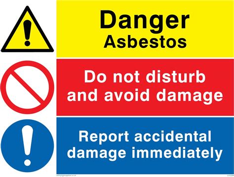 Caution Asbestos Safety Sign Self Adhesive Stickers 70mm X 50mm Pack Of 5 Stickers Amazon