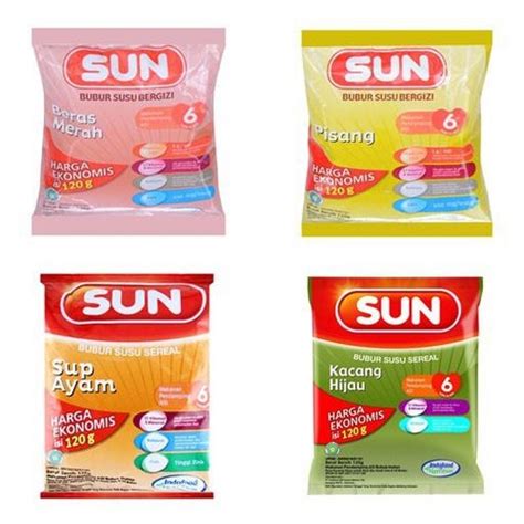 Jual SUN Bubur Kemasan Ekonomis 120 Gr Beras Merah Kacang Hijau Pisang