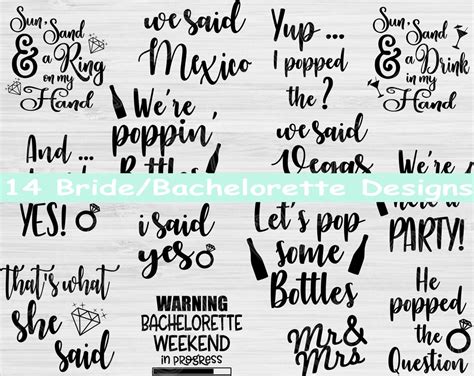 Bachelorette Svg Bundle Dxf Png Cut Files Bridesmaid Svg Bridal Party